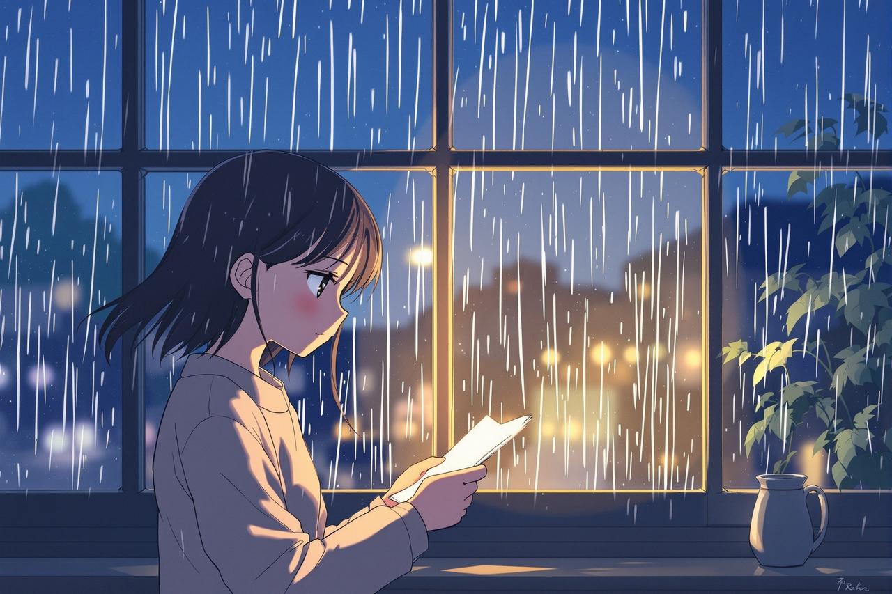 夸克短剧 - 雨天的来信 - 深夜疗愈动漫短剧封面